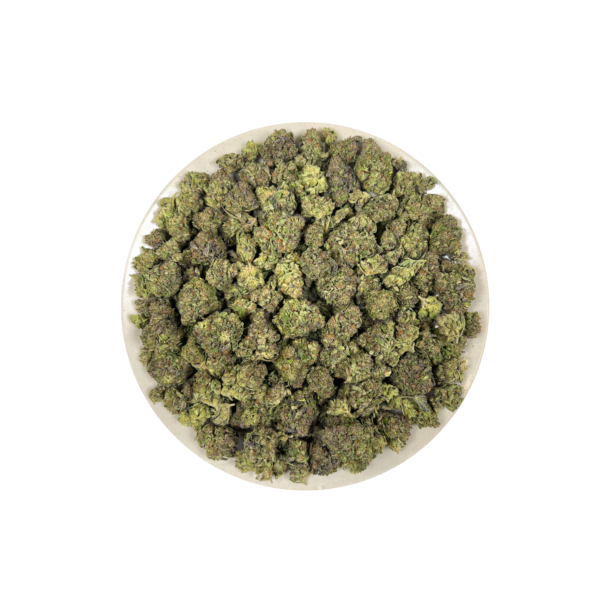 PUFFY Wedding Cake is an indica-dominant hybrid THCa strain created by crossing Triangle Cherry Pie and Girl Scout Cookies (GSC). The aroma blends rich creamy sweetness with vibrant fruity notes and a warm, freshly baked doughy finish. Visually, the buds are dense and vibrant, with forest green and purple hues coated in frosty trichomes and bright orange pistils. Consumers often report a euphoric, uplifted mood paired with a relaxing body high, along with a creative and social spark in lighter use. 