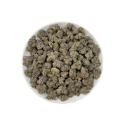 PUFFY White Runtz is a balanced hybrid THCa strain, created from a cross between Gelato and ZKZ. The aroma is a vibrant mix of sweet fruitiness, pungent gassy tones, and a refreshing hint of cool mint. Visually, the buds are dense and frosty, showcasing vibrant green hues with occasional purple accents, all coated in a thick layer of white trichomes. Consumers often report feeling euphoric, uplifted, and in a better mood, with a calming and relaxing effect that doesn’t lead to heavy sedation.
