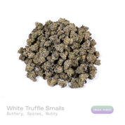 PUFFY White Truffle (smalls) is an indica-dominant hybrid THCa strain, crafted from the legendary lineage of Gorilla Butter, a standout phenotype of Gorilla Glue #4 × Peanut Butter Breath. The aroma is smooth and inviting, layered with rich buttery notes, warming spices, and delicate nuttiness. Visually, dense forest green buds with purple hues and fiery orange pistils are coated in sticky trichomes. Consumers often report a wave of euphoria that lifts mood and sharpens focus before melting into soothing fu