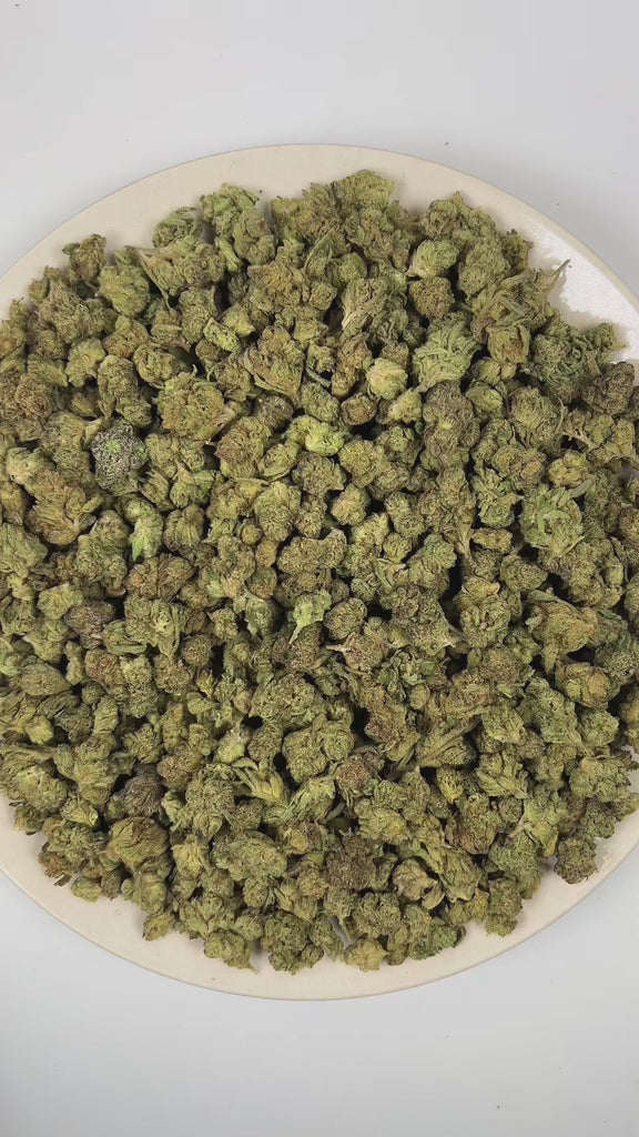 PUFFY Pink Runtz (smalls) is a well-balanced hybrid THCa strain derived from the skillfully blended cross of Original Z and Gelato. Aroma is a vibrant fusion of candied sweetness, bold gassy fuel undertones, and crisp, resinous pine. Visually, dense deep forest green buds with purple hues and fiery orange pistils are coated in sticky trichomes. Consumers frequently describe the experience as starting with a cerebral rush that brings a wave of euphoria and an uplifted mood, gradually transitioning into a cal