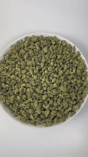 PUFFY Big Easy OG (smalls) is an indica-dominant hybrid THCa strain, born from the legendary pairing of 818 Pure SFV OG and The White. The aroma opens with a bold, musky foundation layered with sharp notes of cracked pepper and a bright twist of fresh lime, creating a complex and invigorating sensory experience. Visually, dense deep green buds with purple hues and fiery orange pistils are coated in sticky trichomes. Consumers often report a relaxing, calming experience marked by indica-dominant body relaxat