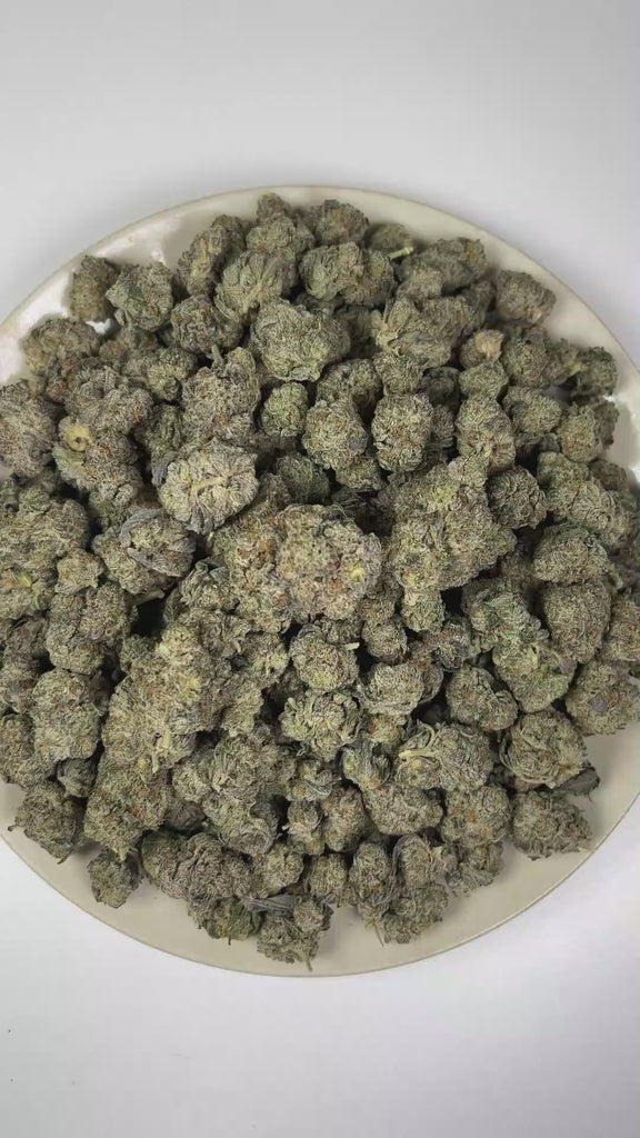 PUFFY Octane Mintz is an indica-dominant hybrid THCa strain resulting from a unique blend of Sunset Octane and Wedding Cake. The aroma features a pungent fuel-like scent complemented by refreshing mint notes and a distinct gassy undertone. Visually, dense forest green buds with purple hues and fiery orange pistils are coated in sticky trichomes. Consumers often report feeling euphoric and uplifted, followed by a deep sense of relaxation and calm that leaves them feeling at ease and content.