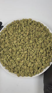 PUFFY Watermelon (smalls) is an indica-dominant hybrid THCa strain, bred from the renowned cross of Watermelon x Kush genetics. The aroma greets the senses with sweet, juicy melon notes, layered over a rich earthy base and accented by sharp, pungent undertones. Visually, the buds are thick and well-formed, showcasing dark green tones with streaks of purple, fiery orange pistils, and a sparkling coat of trichomes. Consumers often describe a calming, full-bodied high that lifts the mood while easing tension, 
