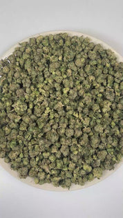 PUFFY Supreme Runtz (smalls) is an indica-dominant hybrid THCa strain, crafted from the powerhouse fusion of (Gucci × Blue Dream × Gorilla Glue) and Forbidden Runtz. The aroma is a rich blend of sweet candy notes layered with pungent gas and a crisp hint of pine. Visually, dense dark green buds with purple hues and fiery orange pistils are coated in sticky trichomes. Consumers often report euphoric, uplifting effects that ease into soothing physical relaxation, promoting a happy, creative, and sociable mood