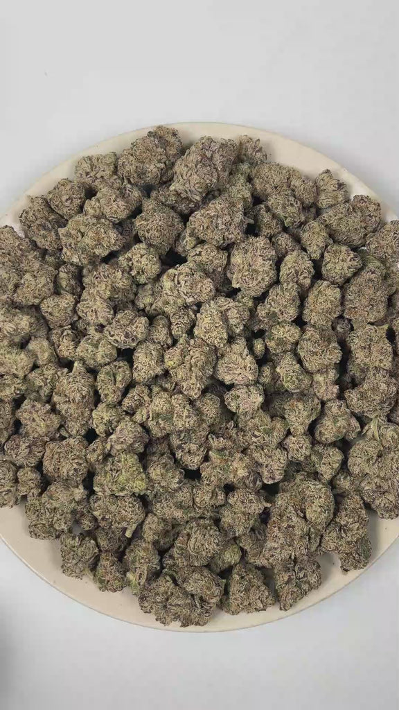 PUFFY Gelato Pop is an indica-dominant hybrid THCa strain created by selectively blending Gelato and Triangle Kush. The aroma is a bold fusion of gassy sharpness, ripe fruity sweetness, and layered herbal undertones. Visually, dense forest green buds with purple hues and fiery orange pistils are coated in sticky trichomes. Consumers often report an uplifting blend of euphoria, soothing relaxation, elevated mood, effective stress relief, and calming anxiety-reducing effects. 